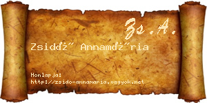 Zsidó Annamária névjegykártya