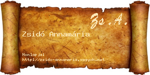 Zsidó Annamária névjegykártya